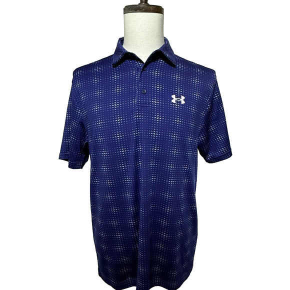 Under Armour Shirt Mens Medium Blue Playoff Polo 2.0 Short Sleeve Stretch Golf - Picture 2 of 9